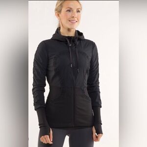 LuLu Lemon dance studio reversible black and gray jacket size 4